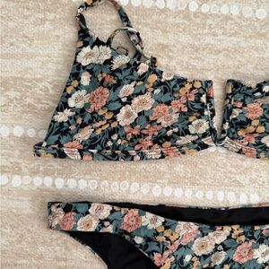 Billabong Floral Bikini - Black and Pink